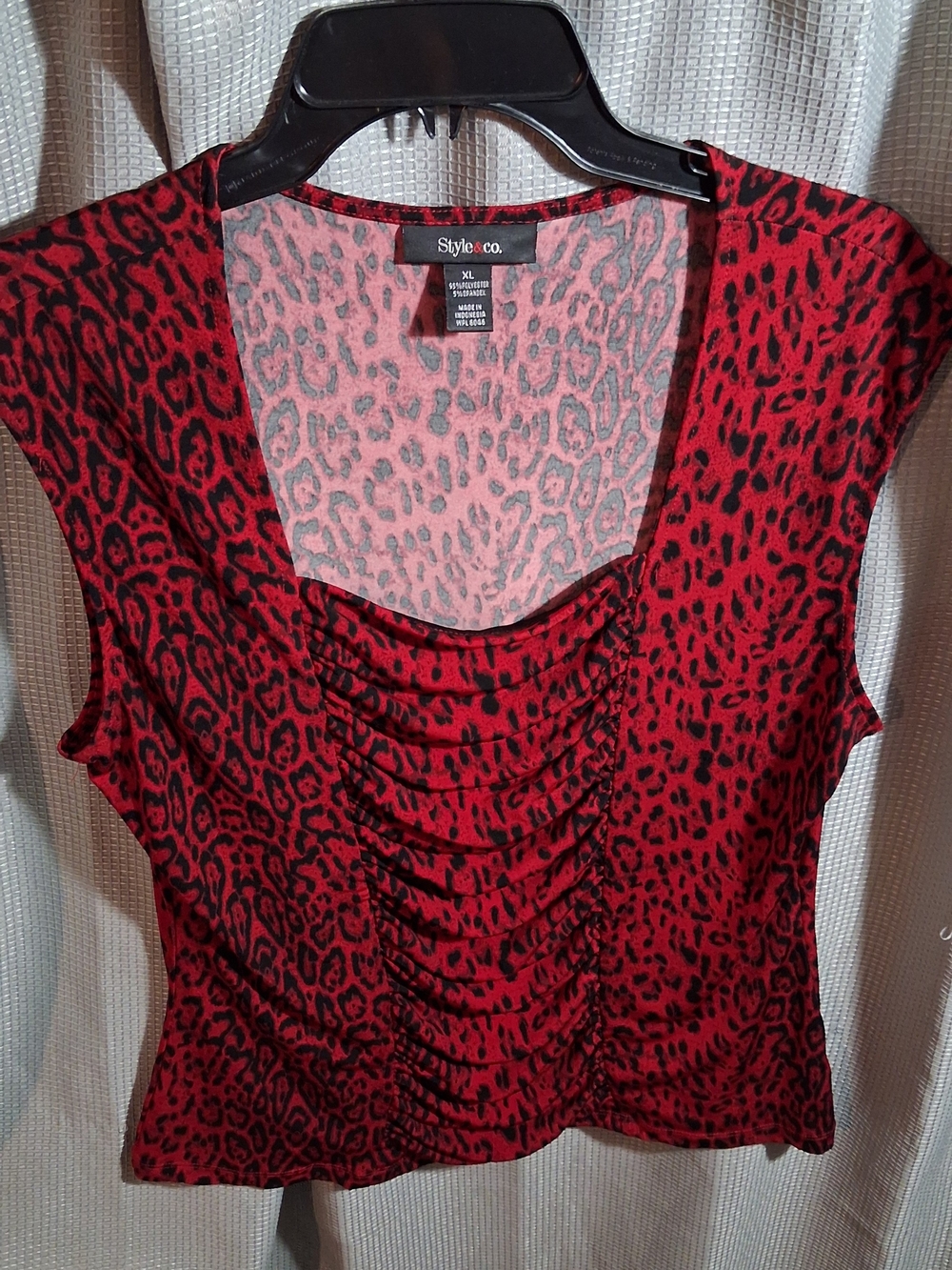 Style & Co. Red Leopard Print Sleeveless Top